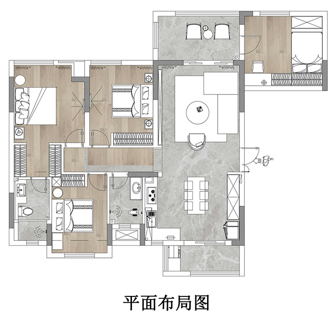 成都大晶裝飾公司套四居室裝修案例 120平輕奢風裝修效果圖 有思想的空間 用色彩裝點靈魂