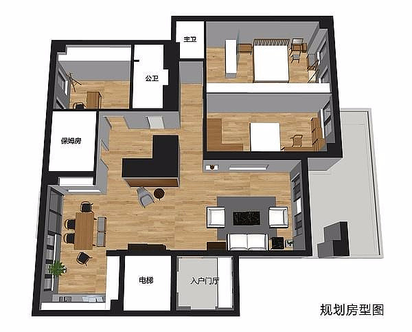4室2廳的雙陽臺山景房 據(jù)說是隱貴的理想居所-平面設計圖